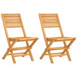 VidaXL Tuinstoel Terras Teak 2 stuks 47x62x90 cm