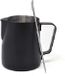 Joeji's Kitchen Pot à lait inox noir de 350mL avec stylo latte art