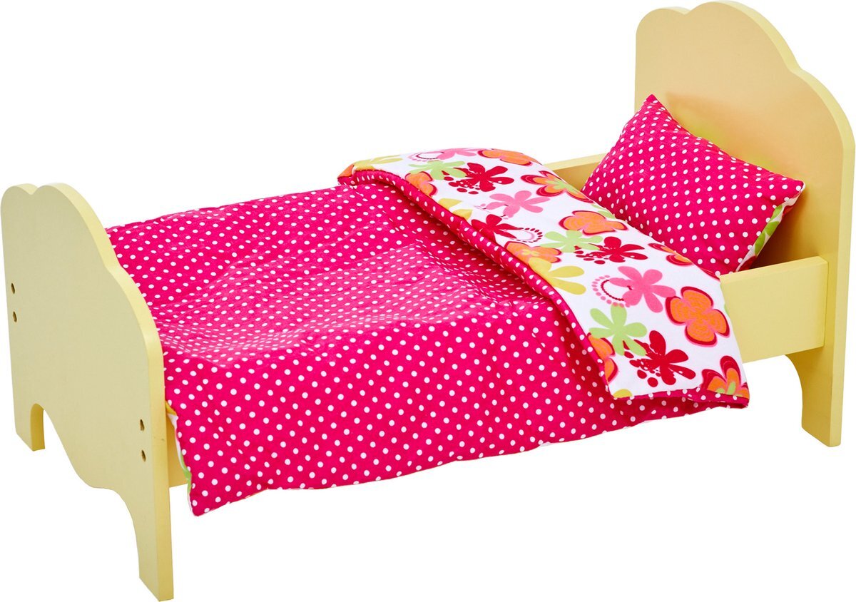 Olivia's Little World Poppenmeubel gele beddengoedset voor eenpersoonsbed TD-11929-1J