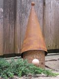 Marmotte lutin en rouille noble 35 cm
