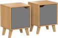 Vicco Malu Table de chevet – Set de 2, Chêne/Anthracite