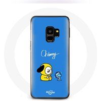 Maniacase Hoesje voor Samsung Galaxy S9 Plus Bangtan BTS BT21 Chimmy Jimin Blauwe Achtergrond