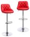 Tabourets de bar, set de 2 - Tabourets de bar réglables en hauteur - Pivotant - Rembourré - Repose-pieds - Similicuir - Acier chromé - Similicuir rouge