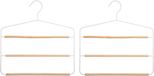 5Five Luxe kledinghanger/broekhanger voor 3 broeken - Set van 3x stuks - wit - 35 x 36 cm