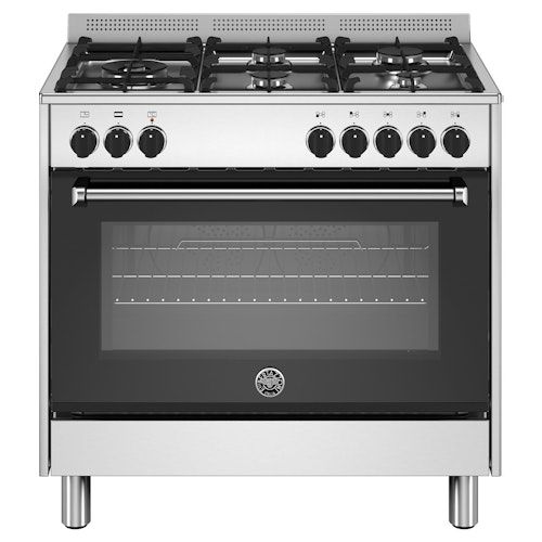 Bertazzoni La Germania LMP95L1EXE - Fornuis - 90cm - 5 pits gas - RVS