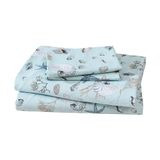 Elite Thuis Producten MICSSFU449HTLCS Hotel Coastal Microfiber Print Sheet Sets, Volledig, Oceanside Sea