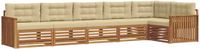 vidaXL - Hoekbank set - 6 zitplaatsen - Natuurlijk en beige - Acacia hout