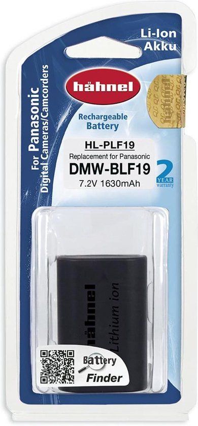 Hähnel HL-PLF19 Accu - Panasonic DMW-BLF19 model - 1630 mAh