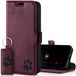 SURAZO Samsung Galaxy A15 Hoes - Echt leer - Flip Case - RFID Flip Case - Standfunctie - Kaartvak - Flip Case - Leer - Wijnrood