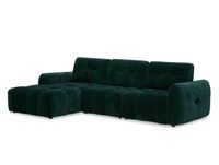Canapé d'angle gauche velours tissé vert sapin avec dossier réglable