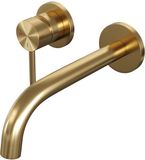 Brauer Gold Edition Inbouw Wastafelkraan - Gebogen Uitloop - Rond - Goud
