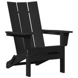 vidaXL Adirondack Stoel Zwart HDPE