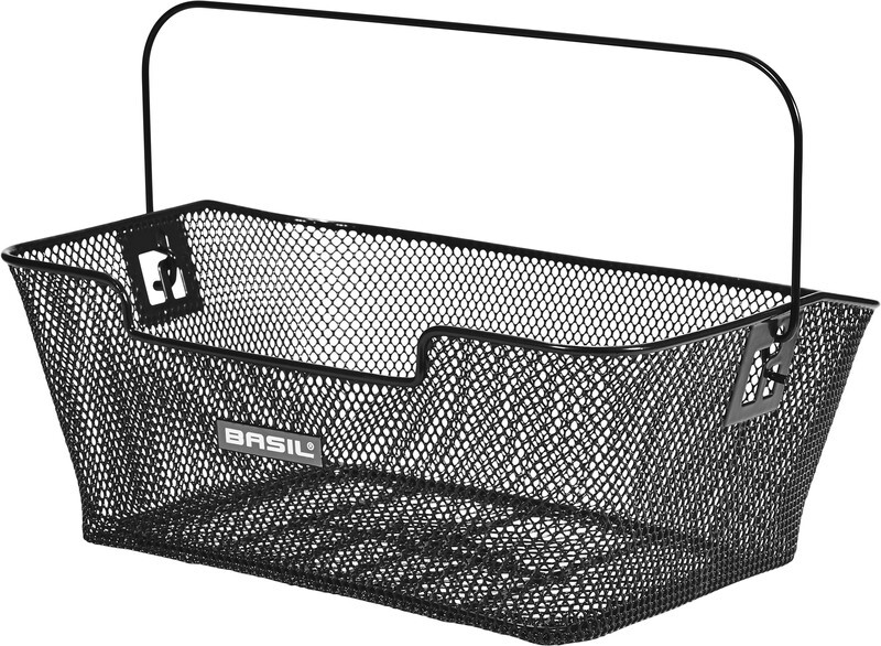 Basil Capri Luggage Carrier Basket closely, black