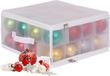 Merkloos Relaxdays Kerstballen opbergbox - voor 32 ballen - kunststof - transparant-wit