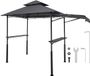 VEVOR BBQ Gazebo, 2430x1500x500mm, Grillluifel voor Buitengrill, 2-Laags BBQ Gazebo-Luifel, Dubbel Dak Tuingazebo met Extra Luifel, voor Terras, Tuin En Moestuin