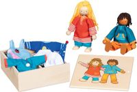Biegepuppen GOKI Biegepuppen Fynja & Fabio, Klamottenkiste, 6 Outfits