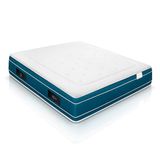 WIN REST Visco Aqua Gel-pocketveringmatras, hoogte 30 cm, gemiddelde sterkte, kern met 750 veren, damastweefsel 400 g, hypoallergene vezel, super zacht (90 x 200 cm)