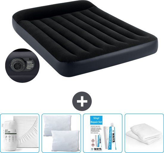 Intex Luchtbed Twijfelaar - 137 x 191 x 25 cm - Blauw - Inclusief pomp en accessoires
