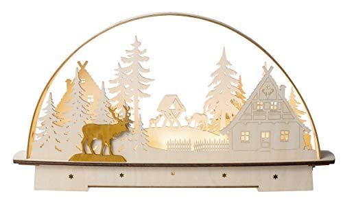 Saico LB1903 lichtboog "Waldhaus" - Hout - Gekleurd - Groot - 46x9,5x25cm - Made in Germany