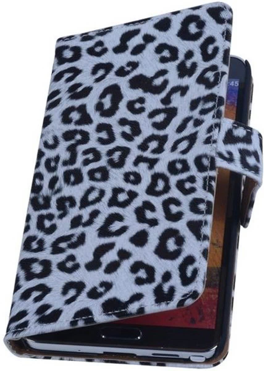 Best Cases Samsung Galaxy Note 3 Neo - Luipaard Wit Booktype Wallet Hoesje