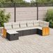 Maison Exclusive - Ensemble de meubles de jardin 7 pièces avec canapé et coussins, noir, en polyrotin