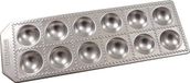 Fackelmann Vorm voor zelfgemaakte ravioli, met 12 ronde afdrukken, materiaal van robuust aluminium, afmetingen 34 x 11,5 x 2 cm, lijn Sybaris