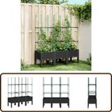 vidaXL Plantenbak met latwerk 120x40x142,5 cm polypropeen zwart