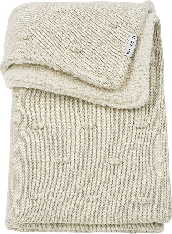 Meyco Baby Knots teddy wiegdeken - soft sand - 75x100cm - 2.0 TOG