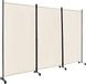 COAST™ Paravent pliable sur roulettes de 180 cm avec 3 panneaux combinables librement blanc