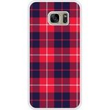 Tartan Rouge Bedrukt siliconen hoesje compatibel met Galaxy S7 Edge