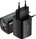 DrPhone HALO15 - 33W Safe LED - Smartphone en Tablet Oplader met Voltage Meter - Zwart
