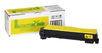 Kyocera TK-560Y Toner Cartridge - Yellow - 10000 Pages - Original