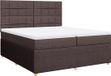 vidaXL Boxspringbed met matras, stof, donkerbruin, 200x200 cm