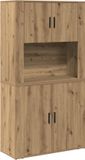 vidaXL Highboard Artisan Eiken 80 x 33 x 150 cm Bewerkt hout