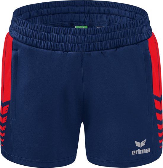 Erima Six Wings Worker Short Dames - New Navy / Rood - Maat 40
