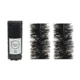 Décoration de Noël set de 2x pièces guirlandes en aluminium et 1x pièce guirlandes de perles noir - Guirlandes de Noël