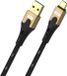 Oehlbach D1C9550 USB-kabel USB-A stekker, USB-C stekker 0.5 m Zwart/goud Afscherming gevlochten