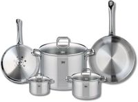Fackelmann Set van 2 Koekenpannen 24 en 28 cm en 3 Kookpotten 12, 16 en 26 cm Elo Profi Citrin
