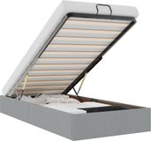 vidaXL Bedframe zonder matras 90x200 cm stof lichtgrijs