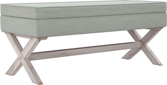 vidaXL Opbergkruk fluweel lichtgrijs 110x45x49 cm
