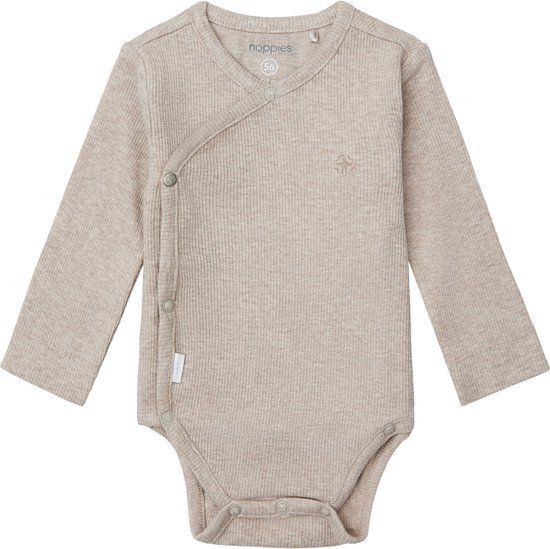 Noppies Baby Romper Nino - Taupe Melange - Maat 50 - Unisex