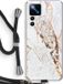 Case Company® - Xiaomi 12T Case with Cord - Gold Marble - Black Cord - Back Cover