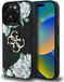 Guess Grained Roses Big 4G Serie - Étui pour iPhone 16 Pro - Noir