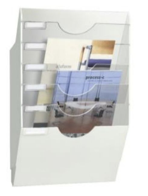 White Polystyrene (PS) Magazine Rack - 6 Shelves - 24 x 32