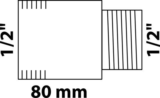 KIRCHHOFF MS kraan verlengstuk, blanco, 1/2" x 80 mm