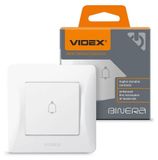 Videx Binera 10A, bouton de sonnette encastré, blanc