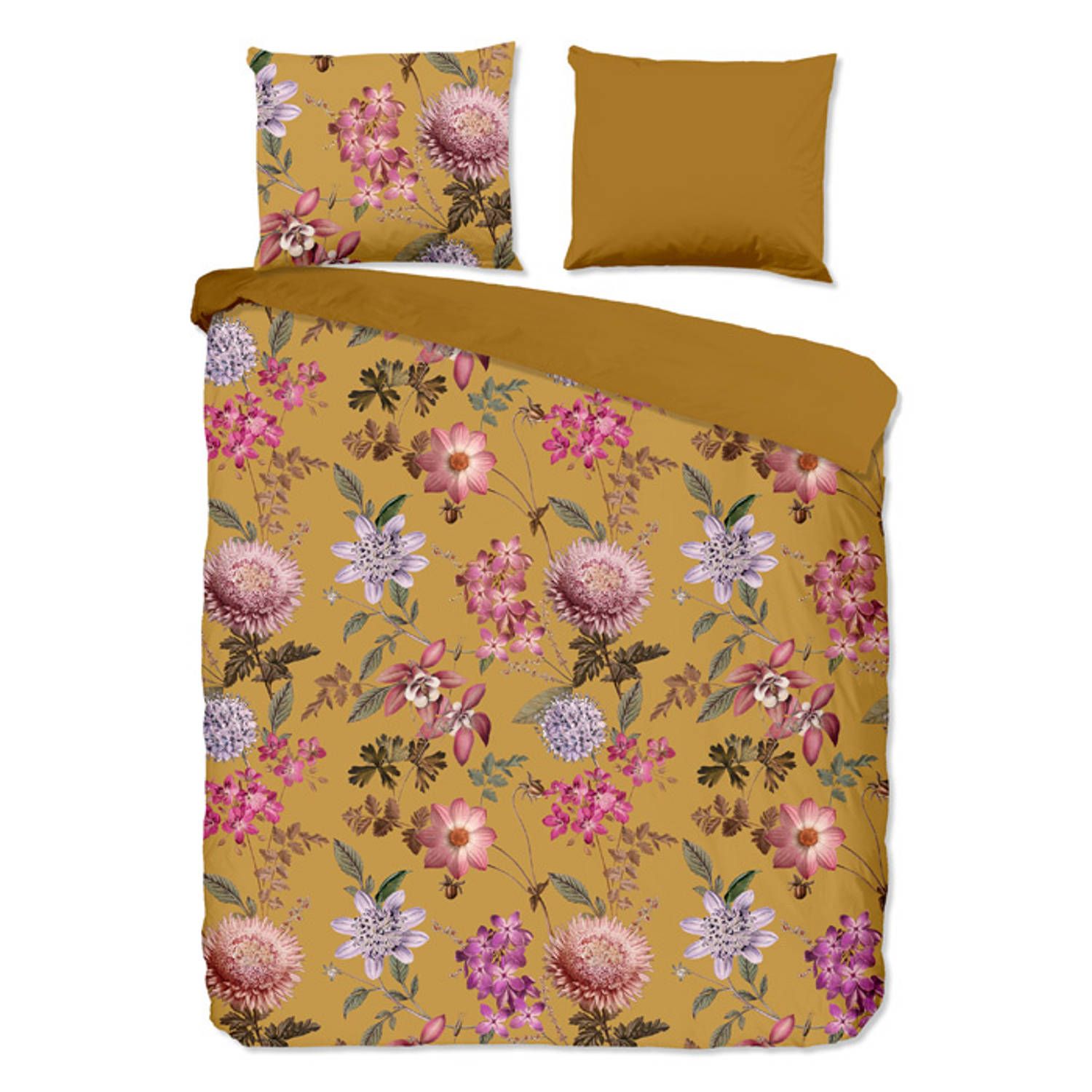iSleep dekbedovertrek mimi 30325 - oker geel - lits-jumeaux 240x200/220 cm
