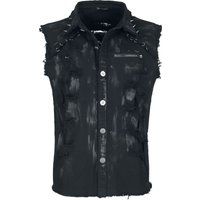 Devil Fashion Punk Sleeveless Men's Tattered Shirt Heren Bodywarmer - zwart - XXL