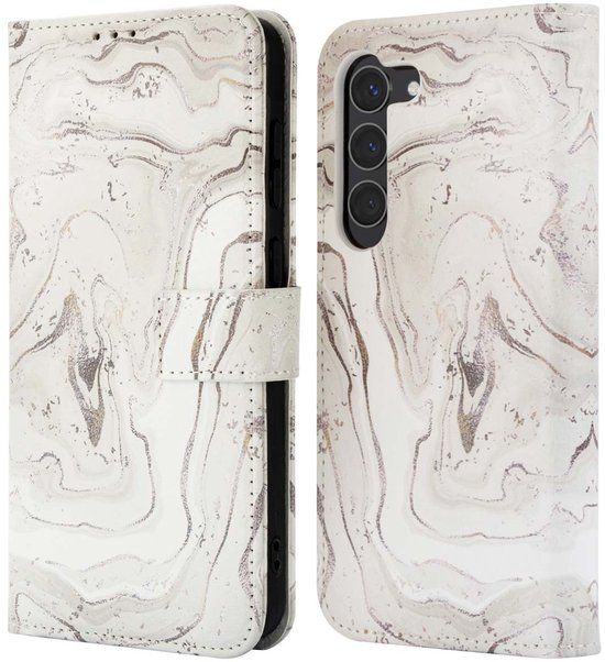 imoshion Design Bookcase - Samsung Galaxy S23 - Kunstleer - Sandy Marble