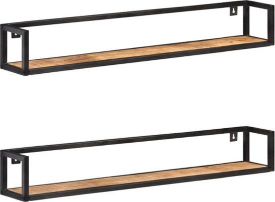 vidaXL Wandplanken 2 st 120 cm ruw mangohout